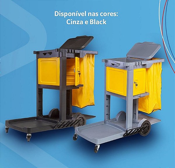 Carro Funcional de Limpeza Portas Cinza Perfect