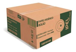 Papel Higiênico Rolão Folha Dupla 10x250mt 8Rls - 30 g/m2 - Ipel
