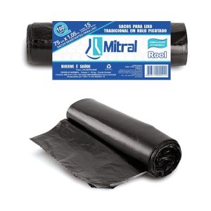 Saco p/ lixo 100L Mitral Rool C/ 15 unid