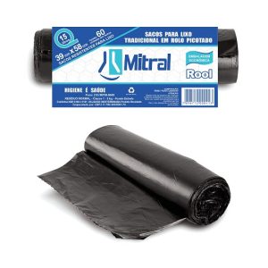 Saco p/ lixo 15L Mitral Rool c/ 60 unid
